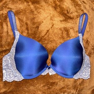 34DD Blue Lace Victoria's Secret Push-Up Bra